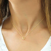 Silver Gold 3D Letter G Women's Necklace